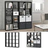 Vicco KARREE Bücherregal 16 Fächer 40 x 30 x 160 cm Schwarz