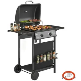 Outsunny Gasgrill 5 KW 2 Brenner schwarz