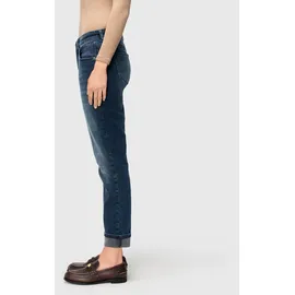 MAC Straight-Jeans "SUE relax", Damen, Gr. 38, Länge 27, blau (blau midnight wash), Web, Obermaterial: 89% Baumwolle, 8% Polyester, 3% Elasthan, straight fit, Jeans Straight-Jeans, im Four-Pocket Style