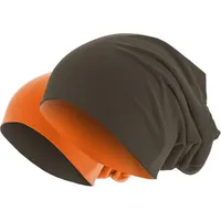 MSTRDS Jersey Beanie reversible, chocolate/orange, One Size