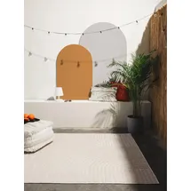 benuta Pop In- & Outdoor Teppich Mars - Creme 200x290 cm - Abstrakter Relief Wohnzimmerteppich - Leicht zu Reinigen - Strapazierfähig - Für Fußbodenheizung Geeignet