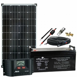 Offgridtec® 130 Watt Solaranlage BIG-L 130W 122Ah 12V Komplettsystem