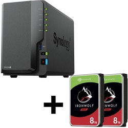 Synology DiskStation DS224+ 2 Einschübe NAS-Server Leergehäuse + 16TB (2x8TB) Seagate Ironwolf SATA 3.5" HDD Festplatten