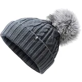 THE NORTH FACE Women's Oh-Mega Fur Pom Beanie, TNF Medium Grey Heather, OS - Einheitsgröße