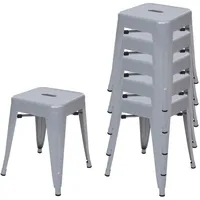 Proregal Hocker Metall 39 x 46 x 39 cm Grau