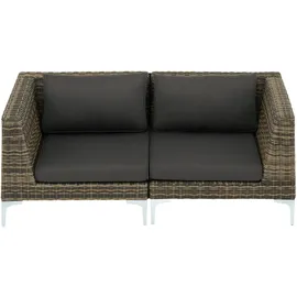 Tectake tectake® Modulares Rattanset, Villanova Aluminium Set 1 2-Sitzer