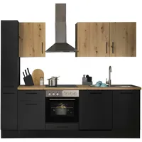 BASIC by Balculina Küchenzeile »Turin«, Breite 250 cm, wahlweise mit E-Geräten schwarz