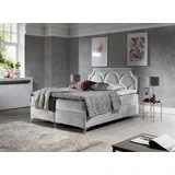 Luxusbett CASSANDRA – 180x200, Grau + GRATIS Topper - Grau