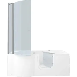 SeniorBad Seniorendusche und Wanne mit Whirlpool S12D-AIR-R-EC Dusche 85x170cm - Weiß