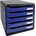 Schubladenbox 8 34 7 1 cm 5-tlg Blau/Schwarz