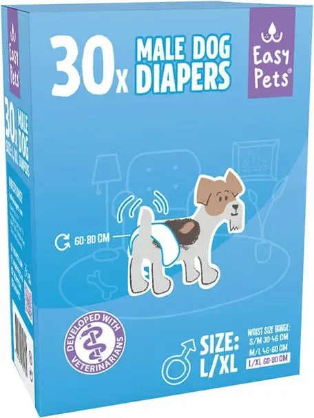 EasyPets Hundewindeln für Rüden Größe L/XL, 30 Stück