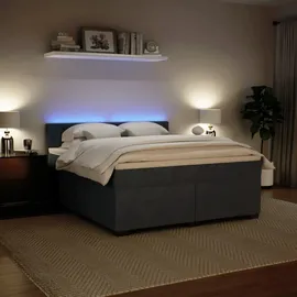 vidaXL Boxspringbett 180 x 200 cm Dunkelgrau