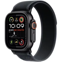 Apple Watch Ultra 2 GPS + Cellular 49 mm Titangehäuse schwarz, Trail Loop Armband schwarz S/M