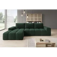 Moebelfest Molli Ecksofa L-Form Linksseitig Grün Cord-stoff - Grün
