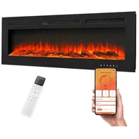KLAMER Elektrokamin 1800W, Heizlüfter mit Thermostat 18–30°C, 9 Flammenfarben, Timer, WLA..., Smarte Steuerung, Individuelle Atmosphäre, Präzise Klimakontrolle schwarz