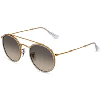 Ray-Ban RB 3647N Unisex-Sonnenbrille Vollrand Rund Metall-Gestell, gold