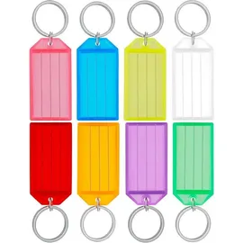 luxuskollektion 40er Pack Robust Kunststoff Schlüsselanhänger zum Beschriften 8 Farben