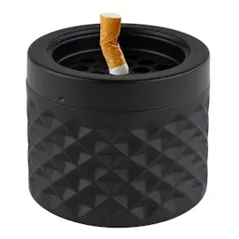 APS Windaschenbecher in matt-schwarz, gefrostet, Ø 9,5 cm, Höhe 8 cm, mit Bajonettverschluss