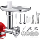 Fleischwolf Und Pürieraufsatz|Tomatensaftpresse Für KitchenAid,16/18Pcs metall Zubehör Fleischwolf Aufsatz Für KitchenAid,Fleischwolf Pürieraufsatz Wurst Stuffer Zubehör (16pcs)