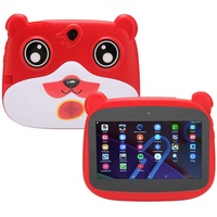 32 GB Kinder-Tablet, 7-Zoll-LED-Bären-Tablet für Kinder, 5 G WiFi Android 10-Tablets mit 5000-mAh-Akku, 2 GB + 32 GB, Octa-Core-Prozessor, 2M 5M Dual-Kameras, Geschenk Zum Geburtstag,(Rot)