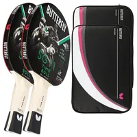 Butterfly Timo Boll 2 x SG11 Tischtennisschläger + 2 x Tischtennishülle Drive Case 2 | Tischtennisschlägerset | Tischtennis Hobby Set