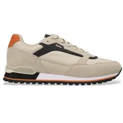 BOSS für Herren. 50523221 Parkour beige Lederturnschuhe (40), Wohnung, Schnürsenkel, Lässig