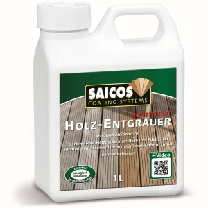 SAICOS Holz-Entgrauer Konzentrat, Zur Reinigung und Auffrischung von vergrauten Holzoberflächen, 1000 ml - Henkelflasche