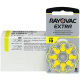 Rayovac Extra 10, 80 Stück, Hörgerätebatterien, hohe Leistung, Zink-Luft-Batterien, 10 Blisterkarten, gelb, 10AUX-8XEMF-10