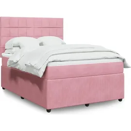 vidaXL Boxspringbett 140 x 200 cm Rosa