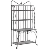 Beliani Gartenregal 94 x 50 x 170 cm Schwarz