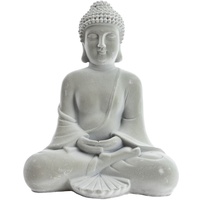 Trendline Dekofigur Buddha sitzend 23 x 18 cm grau