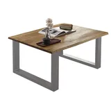 SAM Outillage Couchtisch Baumkante Silber Grau Wildeiche 80 x 48 x 80 cm