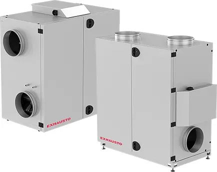 Exhausto Lüftungsgerät VEX 150 CF ? 12,0 kW ? DN 400mm ? WRG ? EC Motoren ? Hori...
