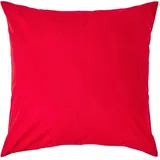 HOMESCAPES Perkal Kissenbezug 80x80 cm rot, Kissenhülle mit Reißverschluss, 100% ägyptische Baumwolle, Fadendichte 200