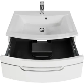 Saphir »Serie 7045 Mineralmarmor-Waschtisch und Unterschrank, 71,5 cm breit« Waschplatz mit 2 Schubladen, Badmöbel Set mit Waschtisch, weiß