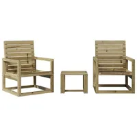vidaXL Garten-Lounge-Set 3-tlg. Kiefernholz braun