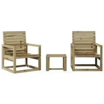 vidaXL Garten-Lounge-Set 3-tlg. Kiefernholz braun