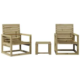 vidaXL Garten-Lounge-Set 3-tlg. Kiefernholz braun