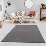 Fashion4Home Teppich Wohnzimmer – Einfarbig Teppich, Uni Teppich fürs Kinderzimmer, Schlafzimmer, Arbeitszimmer, Büro, Flur und Küche - Kurzflor Teppich Hellgrau, Größe: 140x200 cm