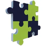 platino24 Akustikplatte Schallabsorber-Set PUZZLE aus Basotect G+ mit Akustikfilz blau|bunt|grün