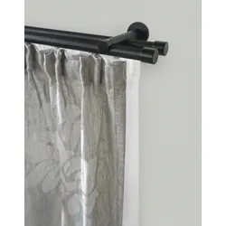 Gardinenstange GARESA "ORNELLA", schwarz, L:100cm Ø:20mm, Aluminium, Gardinenstangen, Vorhanggarnitur, einfache Montage, verlängerbar, Wandmontage, Kappe