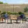 vidaXL Gartenmöbel-Set 3 Stk. Grau und Marineblau Poly-Rattan
