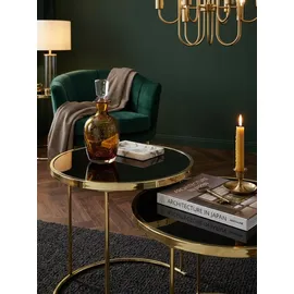 KADIMA DESIGN Satztisch Schwarz Gold Metall 50 x 42 cm
