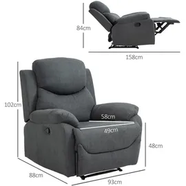 Homcom Relaxsessel Einzelsofa Liege 150° neigbar Fernsehsessel mit Liegefunktion 97 x 88 x 102 cm