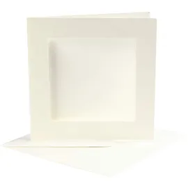 Creativ Company 23740 Passepartout-Karte, 10-teilig, gebrochenes Weiß