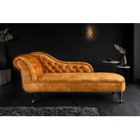 riess-ambiente Recamiere CHESTERFIELD 170cm senfgelb, Einzelartikel 1 Teile, Wohnzimmer · Samt · Design gelb