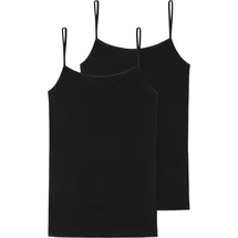SCHIESSER Top, 2er-Pack, Spaghettiträger, für Damen, 000 SCHWARZ, 44