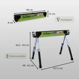 Trutzholm 2x Stahl Sägebock Falt Arbeitsbock höhenverstellbar bis 1300kg klappbar Werkbock