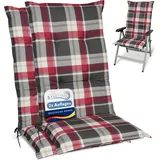 Beautissu 2Er Set Hochlehner Auflagen Set Gartenstühle 120X50 Cm Polster Bordeau