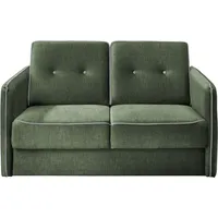 Schlafsofa HOME AFFAIRE "Merina" Sofas Gr. B/H/T: 147cm x 89cm x 87cm, Velours, grün (dunkelgrün) mit zweigeteilter Bettfunktion, Auszug nach vorn, Federkern